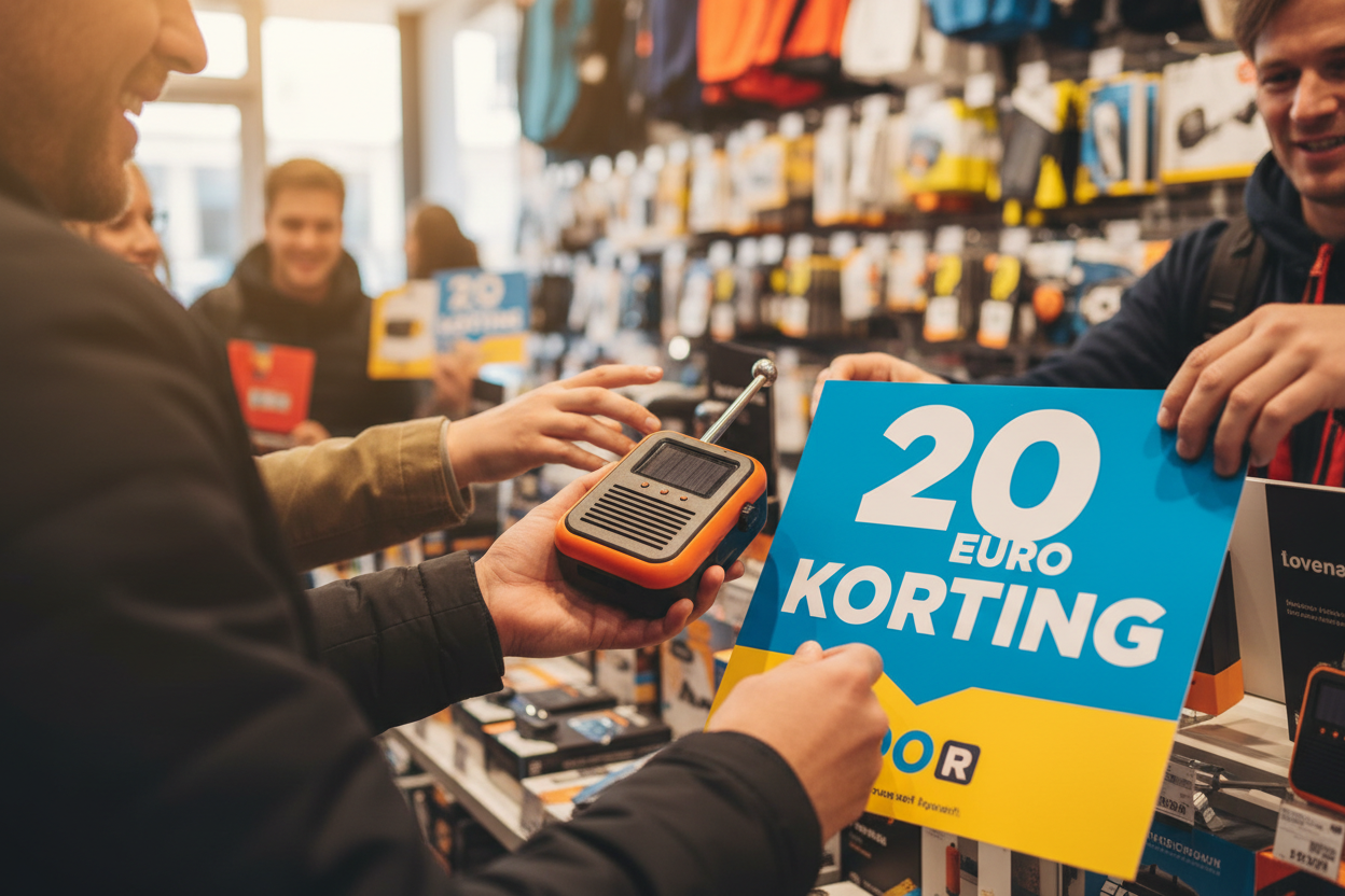 Noodradio met aanbieding 20 euro korting