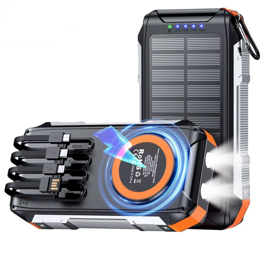 Powerbank Zonne Paneel 30.000 Mah MagSafe Snellader Vliegtuigproof Compact Krachtig IPhone Noodpakket